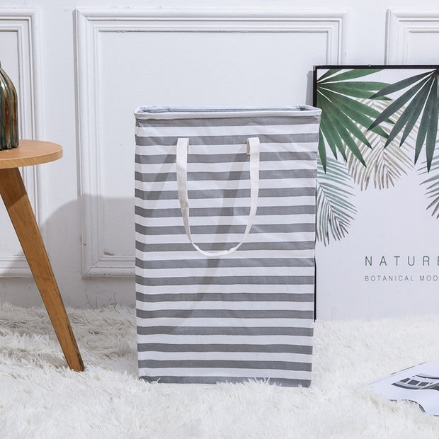 Foldable Moisture-proof Stripes Laundry Basket Dirty Clothes Basket Laundry Basket