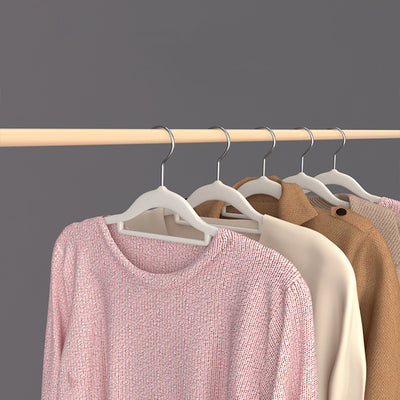 Flocked Non-slip Non-marking Coat Hangers For Home Use