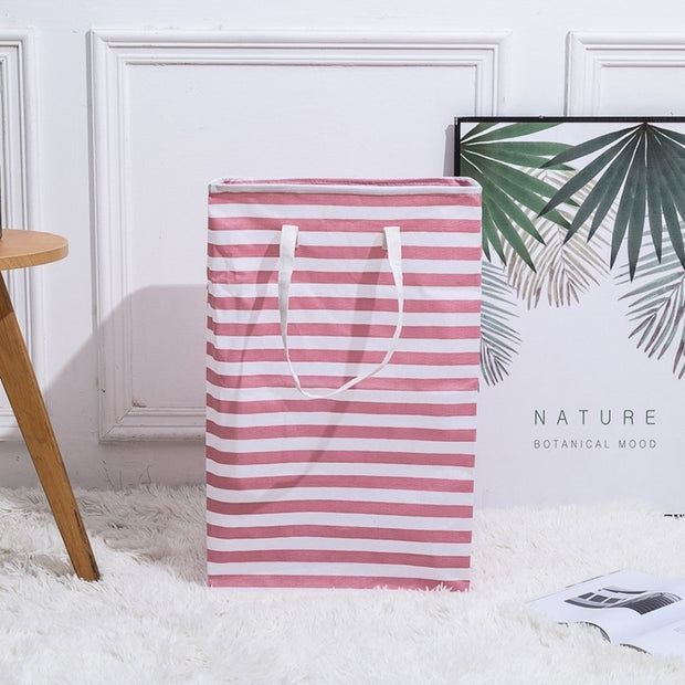 Foldable Moisture-proof Stripes Laundry Basket Dirty Clothes Basket Laundry Basket