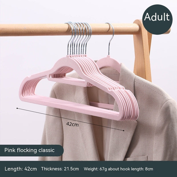 Flocked Non-slip Non-marking Coat Hangers For Home Use