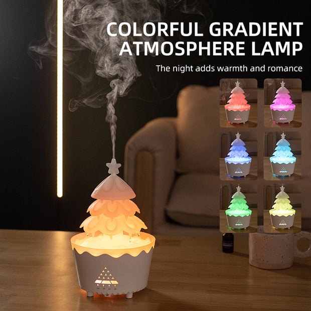 Lucky Tree Oil Diffuser For Christmas Decor, Cute Essential Oil Humidifier With Remote & Timer Settings Red And White