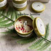 Scented Long Lasting Soy Candles Crystal Stone Dried Flower Fragrance Smokeless Fragrance Candle for Home Decorstion Candle Jar