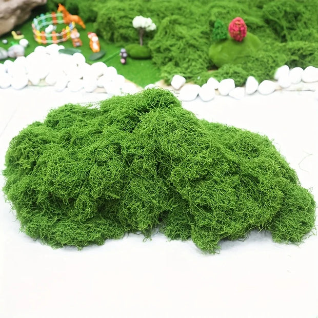 100g Simulated Moss, Green Moss Silk Micro Landscape Decoration, DIY Lawn Potted Green Plants Aquarium Landscape Decoration
