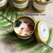 Scented Long Lasting Soy Candles Crystal Stone Dried Flower Fragrance Smokeless Fragrance Candle for Home Decorstion Candle Jar