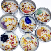 Scented Long Lasting Soy Candles Crystal Stone Dried Flower Fragrance Smokeless Fragrance Candle for Home Decorstion Candle Jar
