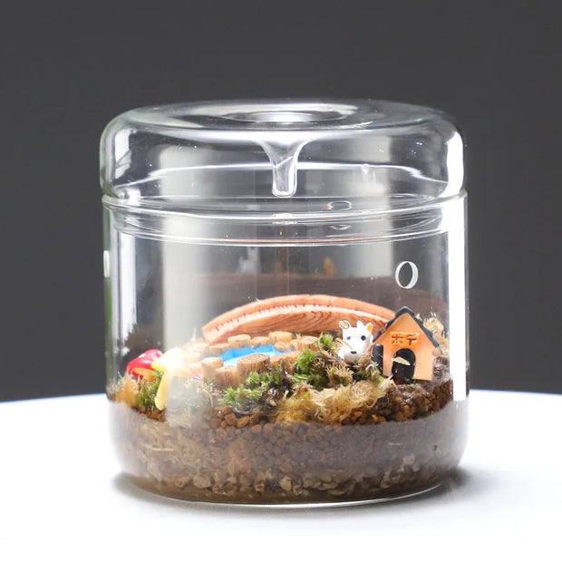 Landscape Moss Vase Indoor Planting Moss Plant Pots Eco Bottle Micro Hole Landscape Glass Cover Perforated Moss Greenhouse Cup