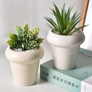 Ceramic Flowerpot Indoor Plants Pots European Flowerpot Simple Succulent Plants Planter Container Small Bonsai Home Decoration