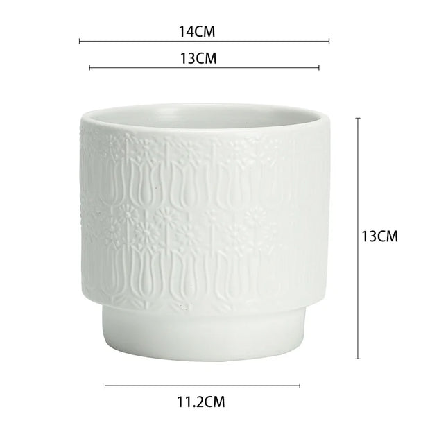 Ceramic Flower Pots Simple Nordic Style Pothos Rose Cactus Gardening Green Plant Pots Flower Pot Containers