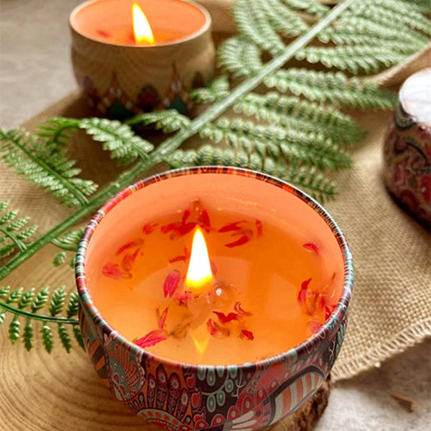 Scented Candles Jar Vintage Flower Candle Jars Soy Wax Fragrance Candle Wedding Birthday Gift Home Decoration 20 Kinds Scents