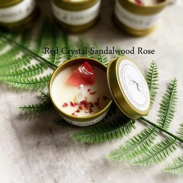 Scented Long Lasting Soy Candles Crystal Stone Dried Flower Fragrance Smokeless Fragrance Candle for Home Decorstion Candle Jar